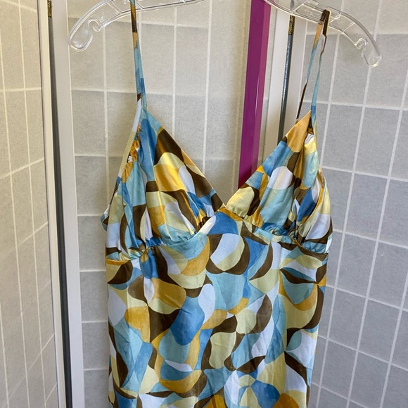 Abercrombie & Fitch Strapless Dress in Blue, Yellow, and Brown - Picture 4 of 12